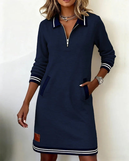 Sylvia™ | Chic Abito in Cotone a Manica Lunga