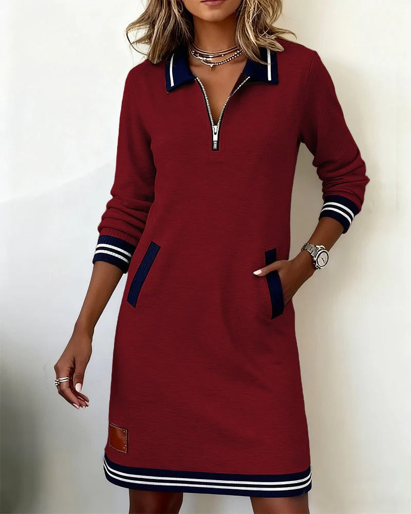 Sylvia™ | Chic Abito in Cotone a Manica Lunga