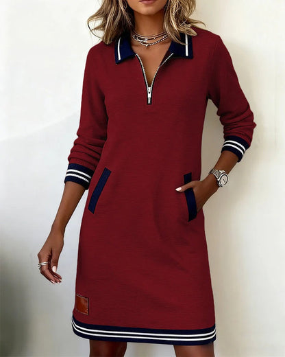 Sylvia™ | Chic Abito in Cotone a Manica Lunga