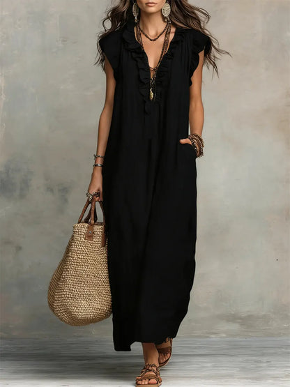 Camélia™ | Maxi Dress Bohemien Camuffante per Pancia