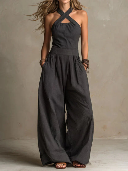 Lara™ | Elegante Jumpsuit con Collo Incrociato