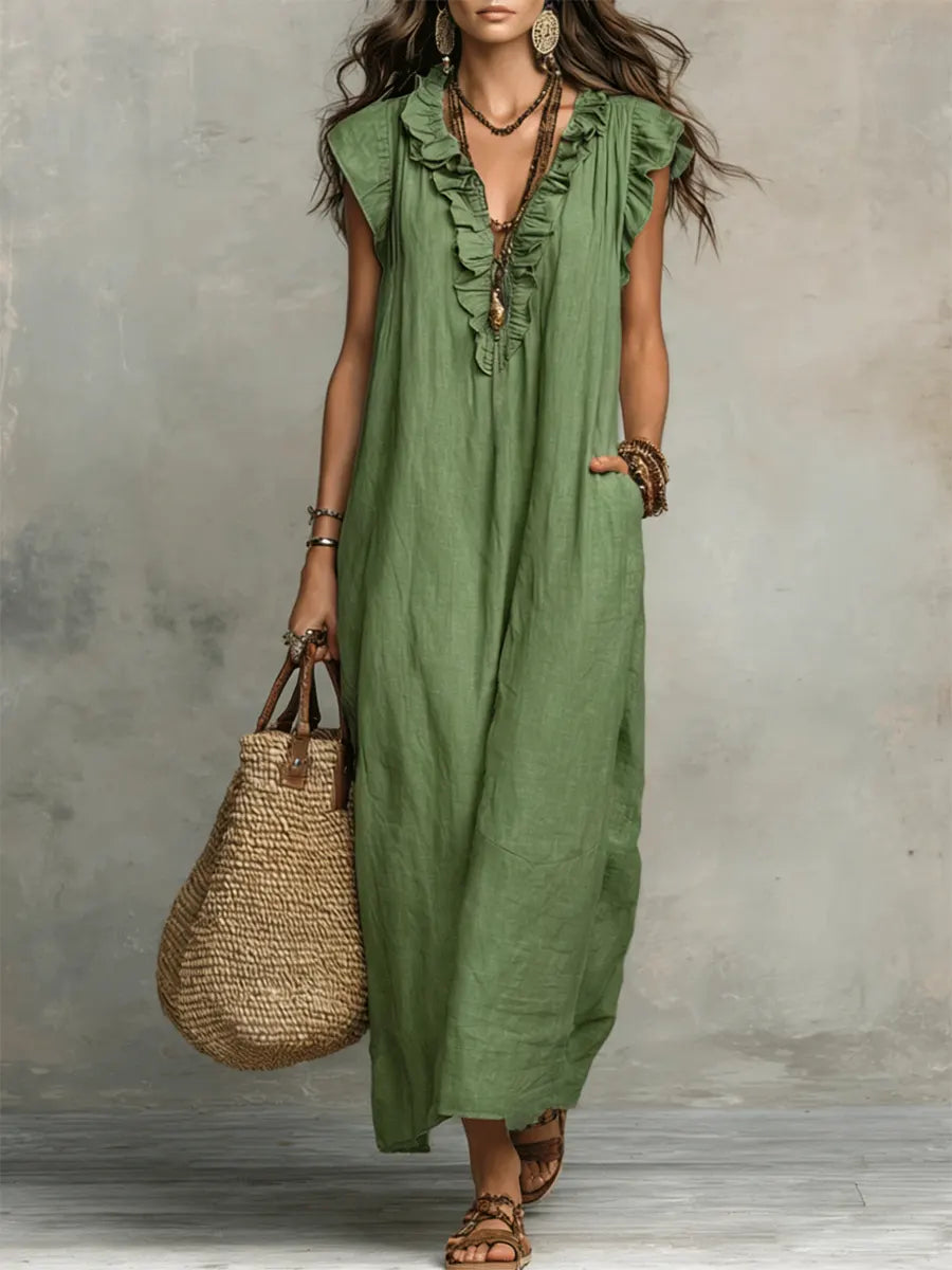 Camélia™ | Maxi Dress Bohemien Camuffante per Pancia