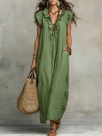 Camélia™ | Maxi Dress Bohemien Camuffante per Pancia
