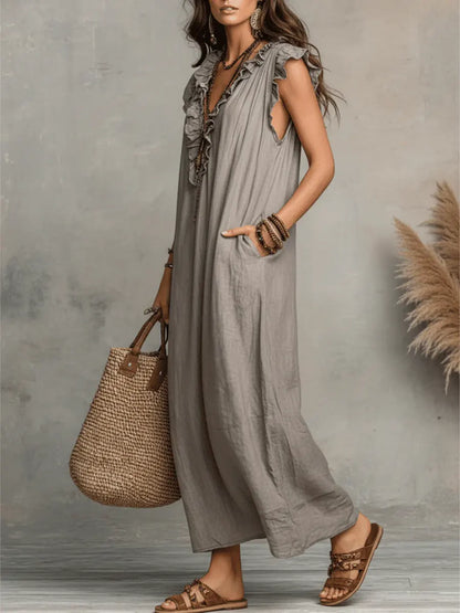 Camélia™ | Maxi Dress Bohemien Camuffante per Pancia