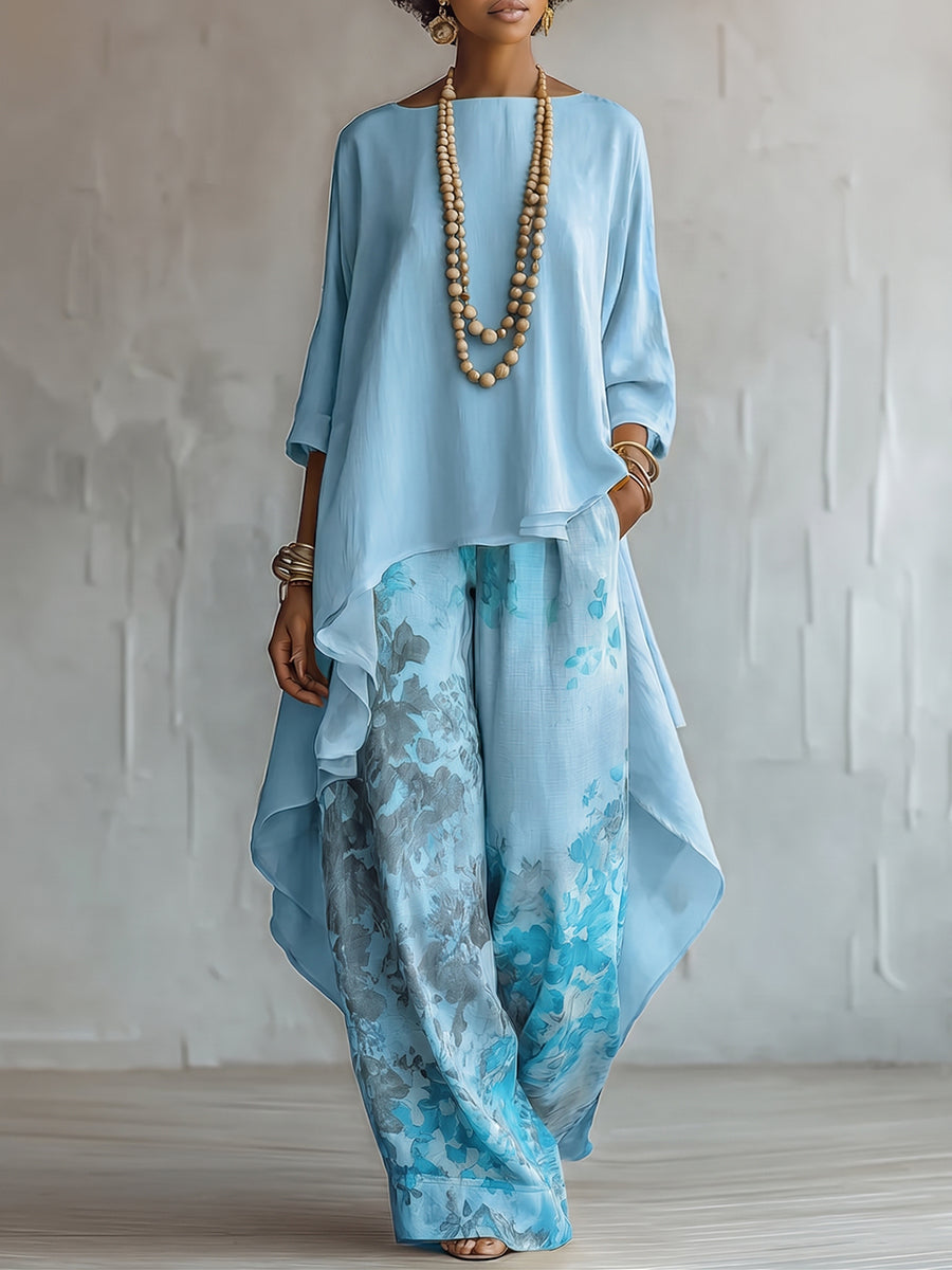 Milena™ | Set di Fiori Elegante con Pantaloni Ampi