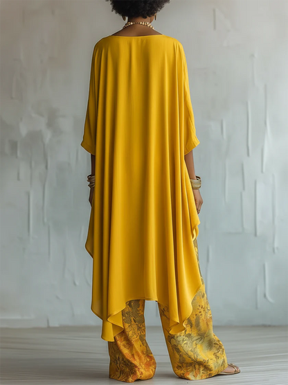Milena™ | Set di Fiori Elegante con Pantaloni Ampi