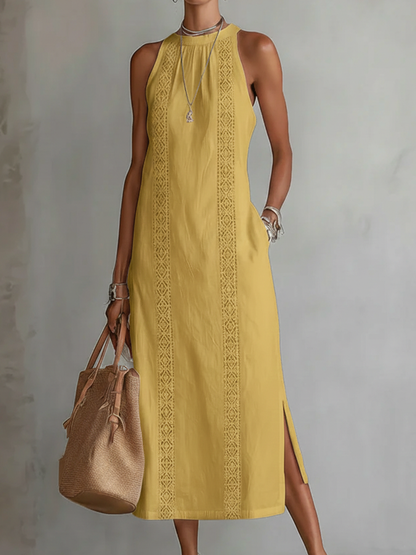 Sanne™ | Elegante Abito Midi con Dettagli in Pizzo
