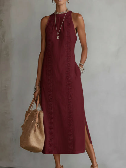 Sanne™ | Elegante Abito Midi con Dettagli in Pizzo