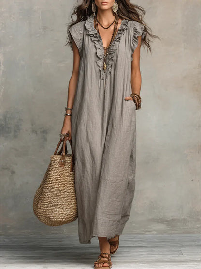 Camélia™ | Maxi Dress Bohemien Camuffante per Pancia