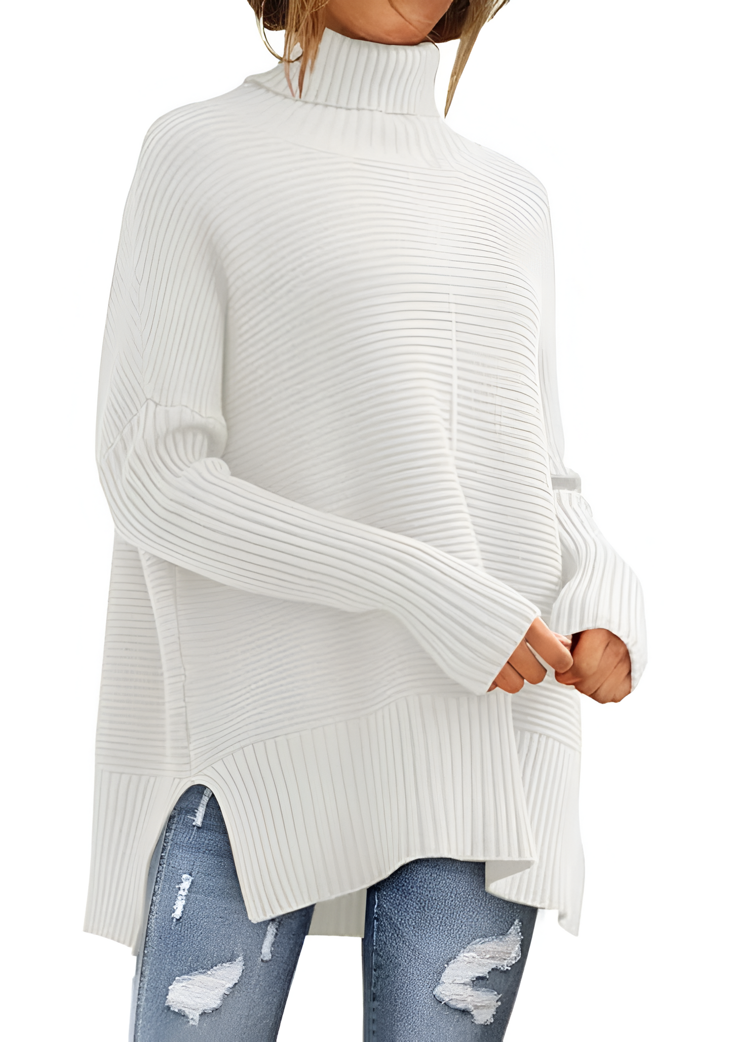 Romina™ | Pullover con collo arrotolato