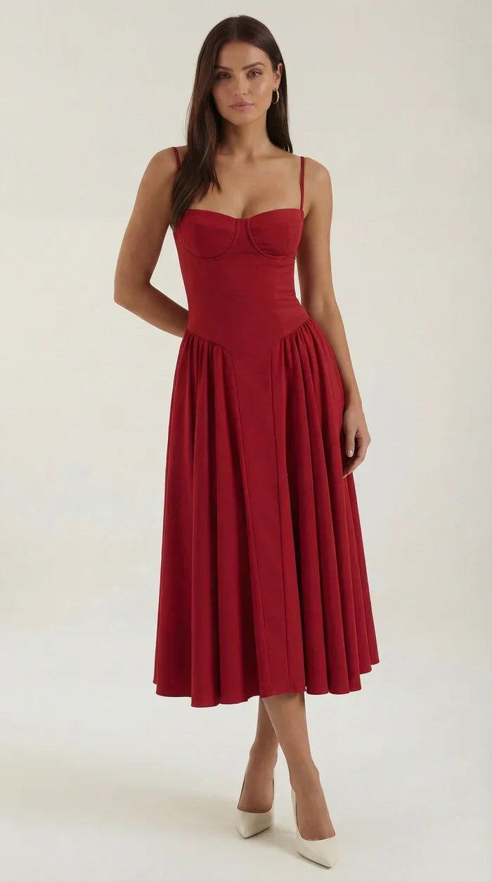 Mila™ | Elegante Abito Midi con Spalline