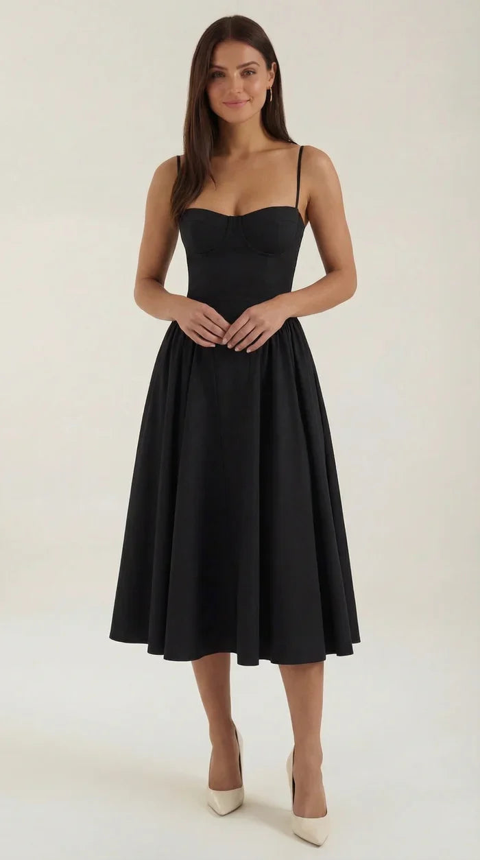 Mila™ | Elegante Abito Midi con Spalline