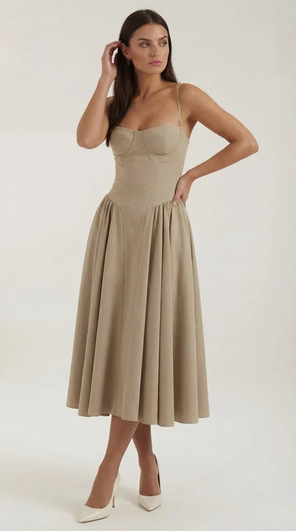 Mila™ | Elegante Abito Midi con Spalline