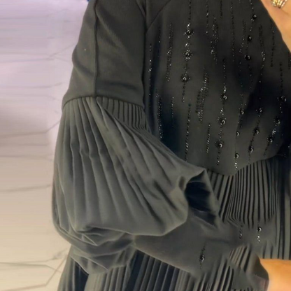 Luna™ | Elegante Abito Plissettato con Maniche a Sbuffo