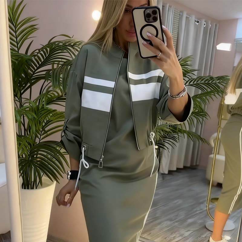 Mire™ | Abito Midi Confortevole & Cardigan