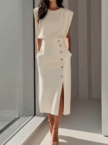 Celina™ | Elegante Abito Midi Senza Maniche