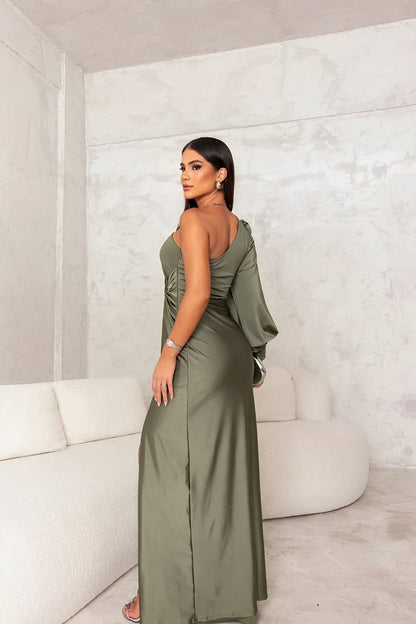 Vina™ | Abito Midi Drappeggiato e Stilosamente Elegante